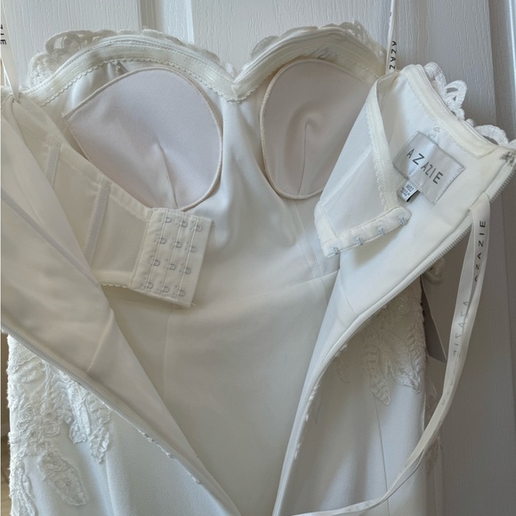 Mermaid Sequins Stretch Crepe Chapel Train wedding Dress DiamondWhite-NWT - Picture 7 of 8